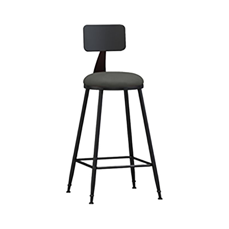 Modern Armless Backrest Counter Stool Iron Bar Stool with Seat and Pedal for Bar Clearhalo 'Bar Furniture' 'Bar Stools' 'bar_stools' 'furn' 'furn_bar_stools' 'Furniture' 'Kitchen & Dining Furniture' 1200x1200_4d64063e-9ed1-4eeb-8925-0291bf25e80b
