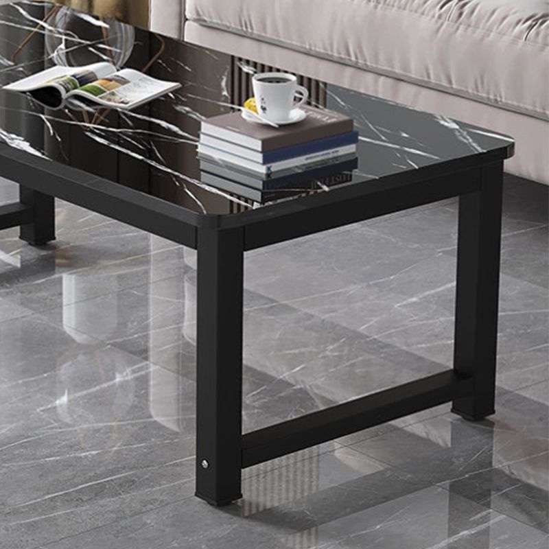 Rectangle Wooden Top Coffee Table with Metal Four legs Modern Style Clearhalo 'Coffee & Accent Tables' 'Coffee Tables' 'coffee_tables' 'furn' 'furn_coffee_tables' 'Furniture' 'Living Room Furniture' 1200x1200_4d65656f-aef9-4fee-86d9-a0c99e61a276