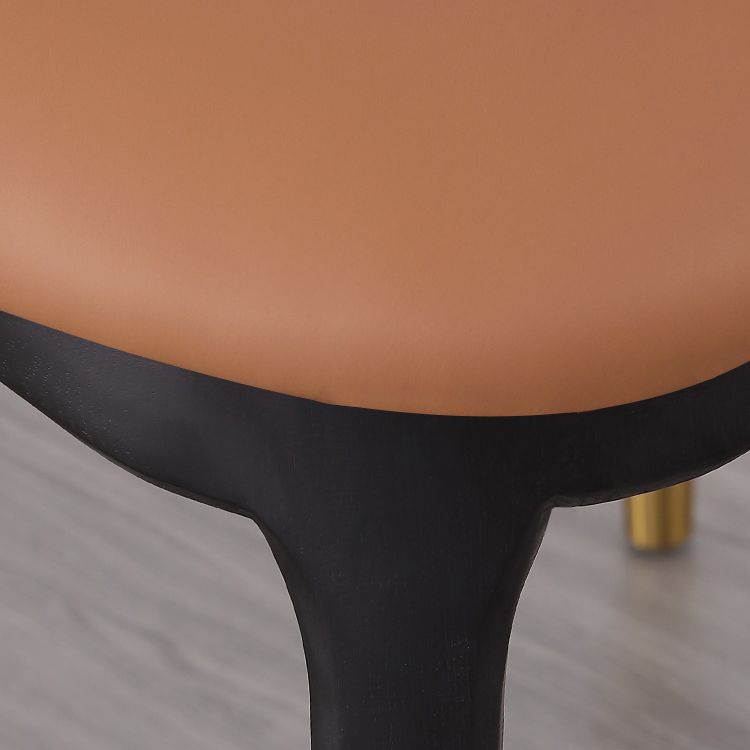 Modern Simple Side Chair Faux Leather Kitchen Dining Chairs with Wooden Base Clearhalo 'Dining Chairs' 'Dining Tables & Seating' 'dining_chair' 'furn' 'furn_dining_chair' 'Furniture' 'Kitchen & Dining Furniture' 1200x1200_4d6595cb-8378-4afe-970c-2ff525c8307d
