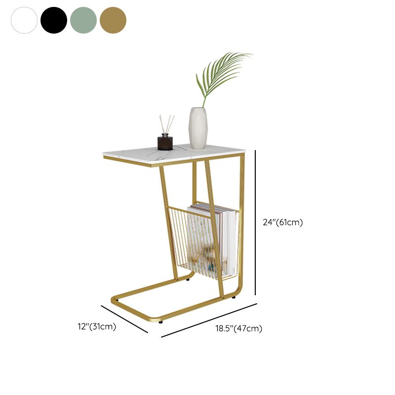 Mesa nocturna de almacenamiento industrial de hierro de 1Shelf de hierro, 24 "de alto