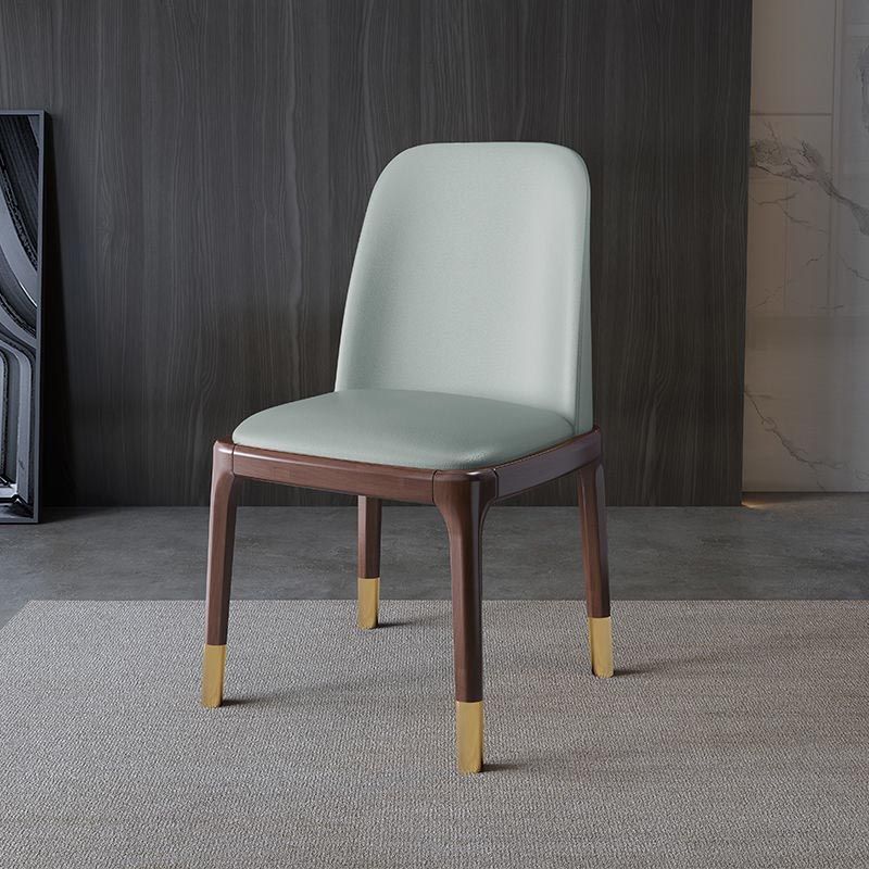 Silla de silla de comedor de cuero glamoroso en acabado mate para casa