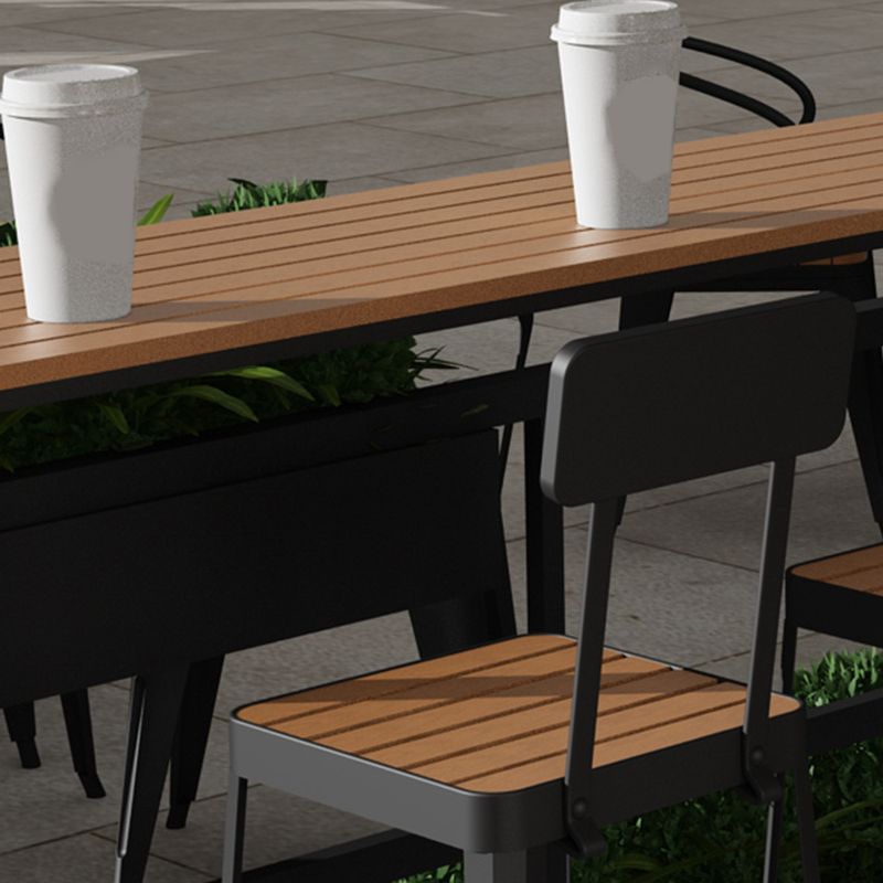 Industrial 41.3"H Bar Table Rectangular Wooden Top Table for Patio Clearhalo 'Bar Furniture' 'Bar Tables' 'bar_tables' 'furn' 'furn_bar_tables' 'Furniture' 'Kitchen & Dining Furniture' 1200x1200_4d66e67d-a256-4d22-8db2-011442f0386e