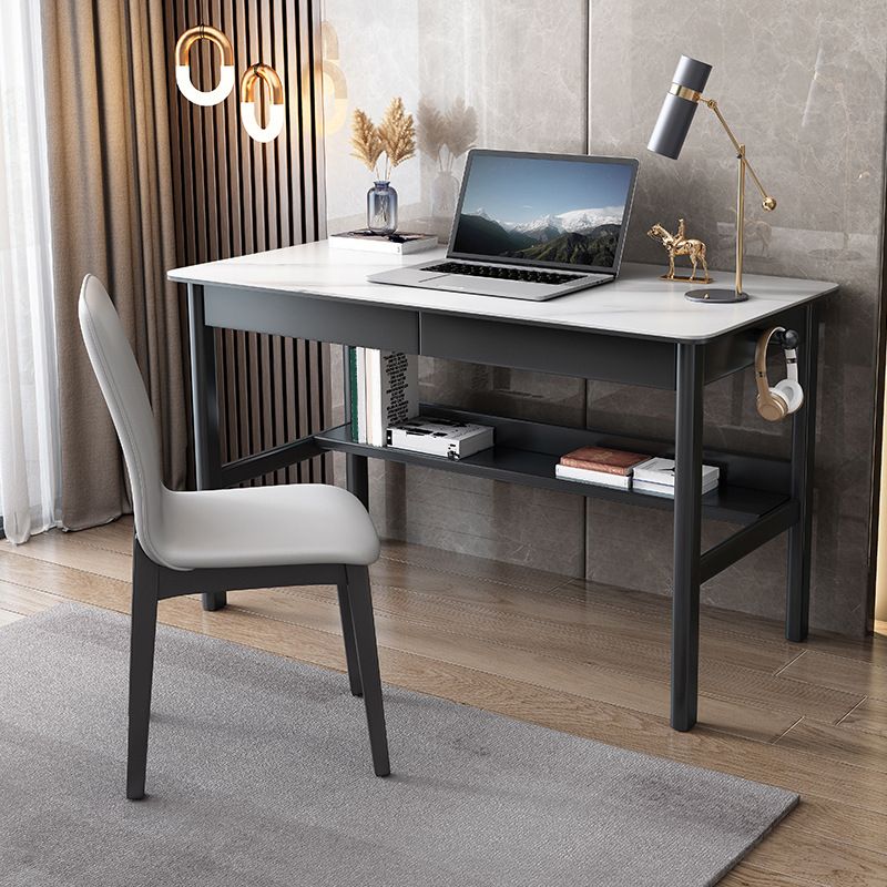 Modern Rectangle Office Desk Antique Finish Computer Desk with Metal Legs Clearhalo 'furn' 'furn_office_desk' 'Furniture' 'Office Desks' 'Office Furniture' 'office_desk' 1200x1200_4d66fa6b-bdf2-49d8-bd62-330f0463ad11
