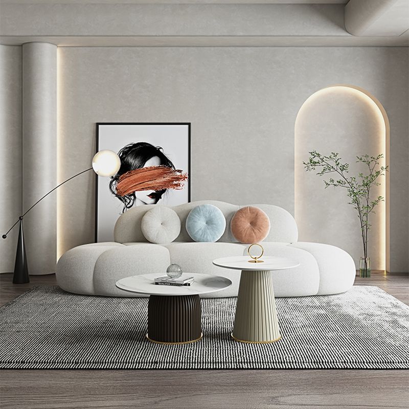 Stain-resistant 3/4-seat Sofa Statement Pillow Back Armless Sofa Clearhalo 'furn' 'furn_sofas' 'Furniture' 'Living Room Furniture' 'Sofa' 'sofas' 1200x1200_4d68cf98-8405-4fe9-be8d-365f69c47434