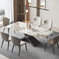 Industrial Style Sintered Stone Table Dining Rectangle Table with Metal Legs for Kitchen Clearhalo 'Dining Tables & Seating' 'Dining Tables' 'dining_table' 'furn' 'furn_dining_table' 'Furniture' 'Kitchen & Dining Furniture' 1200x1200_4d69b5d7-59fd-414e-b2de-d6be86c851ca