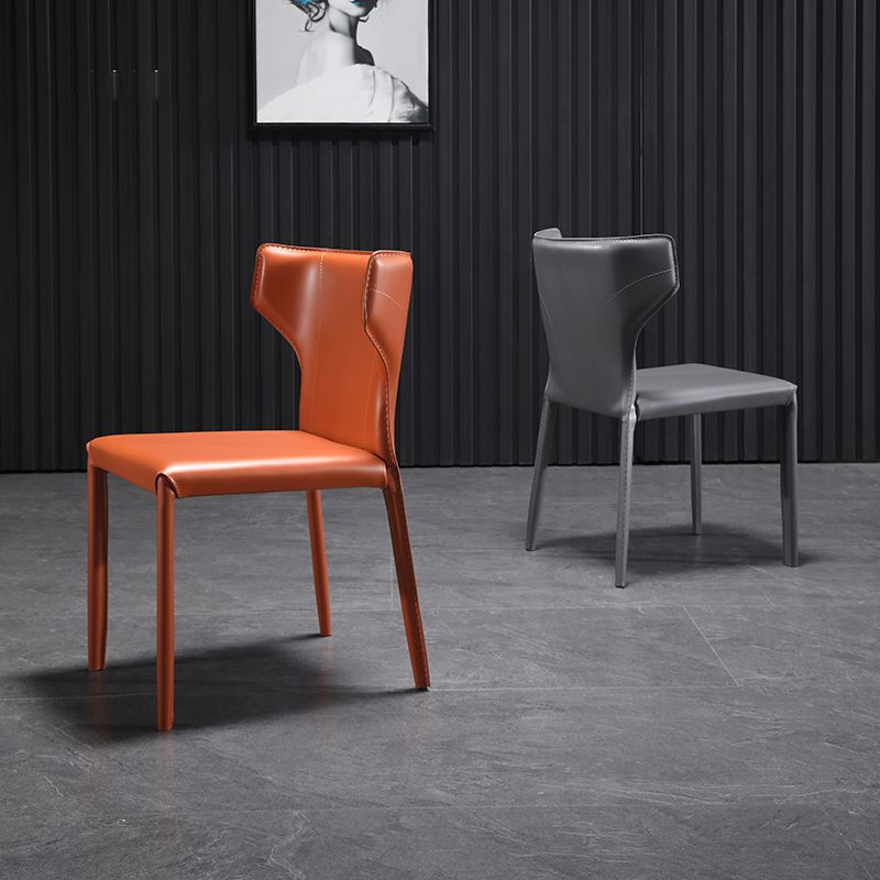Contemporary Dining Chair with Metal Legs Wingback Parsons Chair for Home Use Clearhalo ' kitchen&dining_furn' 'Dining Chairs' 'Dining Tables & Seating' 'dining_chair' 'Furniture' 'furniture_dining_chair' 'Kitchen & Dining Furniture' 'kitchen' 1200x1200_4d69c959-fbcc-49f0-aa73-27c601d9d110
