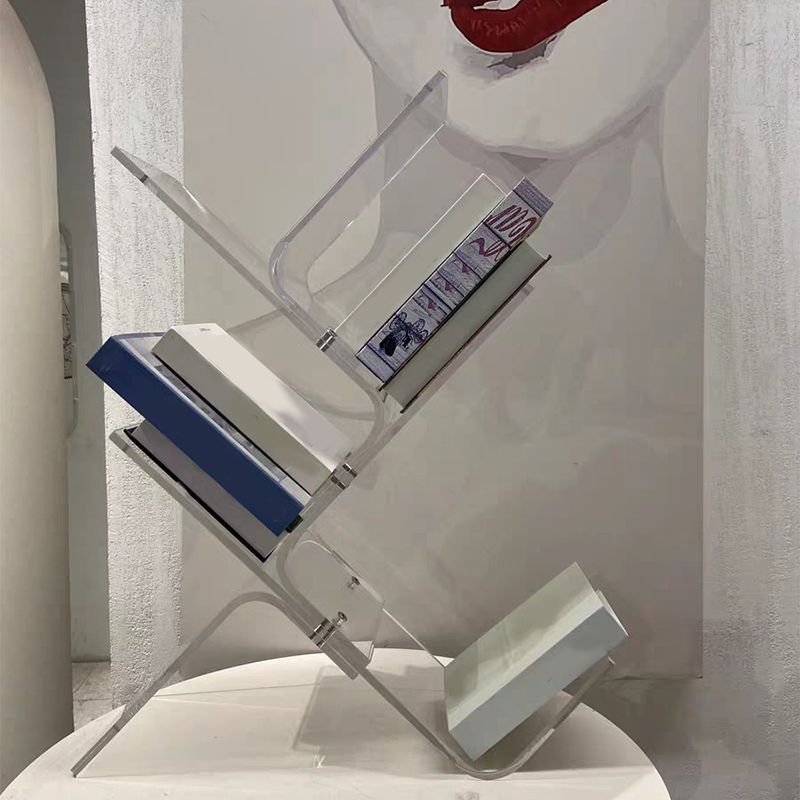 Modern Antique Finish Shelf Bookcase Acrylic Book Shelf with Shelves Clearhalo 'Bookcases' 'furn' 'furn_bookcases' 'Furniture' 'Office Furniture' 1200x1200_4d6c4163-fc2d-475c-b14d-cf08796a46f2