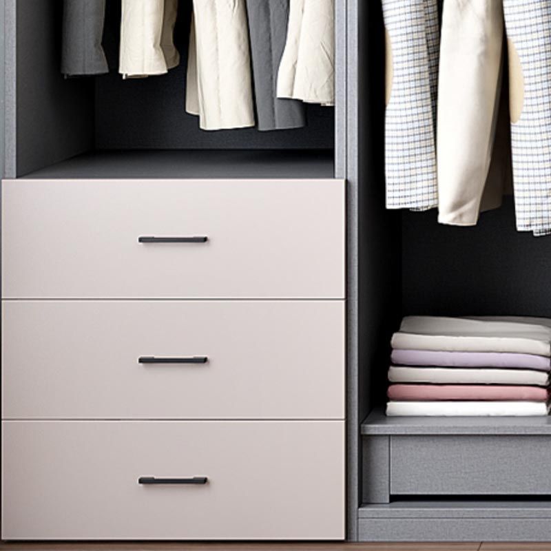 White Modern Armoire Engineered Wood Grand Wardrobe with Drawers and Hanging Rod Clearhalo 'Armoires & Wardrobes' 'armoires_wardrobes' 'Bedroom Furniture' 'furn' 'furn_armoires_wardrobes' 'Furniture' 1200x1200_4d6c9ad7-934f-4868-8b97-f11c17d95256