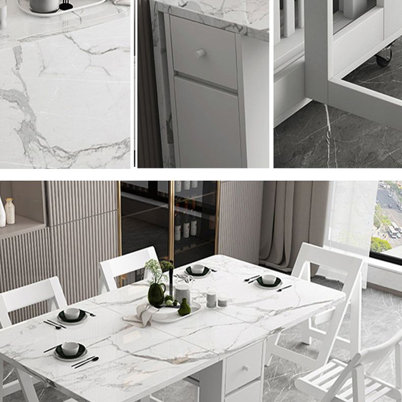 59-inch Rectangle Shape Mid-Century Modern Dining Table White Tone Extendable Table Clearhalo ' dining_table' 'Dining Tables & Seating' 'Dining Tables' 'furn' 'furn_dining_table' 'Furniture' 'furniture_dining_table' 'Kitchen & Dining Furniture' 'kitchen&dining_furn' 'kitchen' 'kitchen_dining_table' 1200x1200_4d6ca41d-9061-47aa-9e06-d75f73cdd4aa