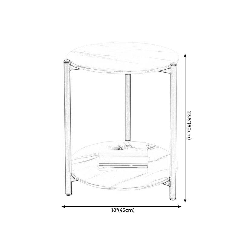3 Legs Base Design Cocktail Table Brown/white/black Wood-paneled Round Coffee Table Clearhalo 'Coffee & Accent Tables' 'End & Side Tables' 'end_side_table' 'end_side_tables' 'furn' 'furn_end_side_tables' 'Furniture' 'furniture_end_side_table' 'Living Room Furniture' 1200x1200_4d6ce964-94d6-402e-b387-2986721f7823