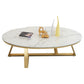 Glam Metal Cross Legs Coffee Table Faux Marble/Slate Oval Coffee Table Clearhalo 'Coffee & Accent Tables' 'Coffee Tables' 'coffee_tables' 'furn' 'furn_coffee_tables' 'Furniture' 'Living Room Furniture' 1200x1200_4d6d65c9-5638-4307-aef3-8e7beb7b0157