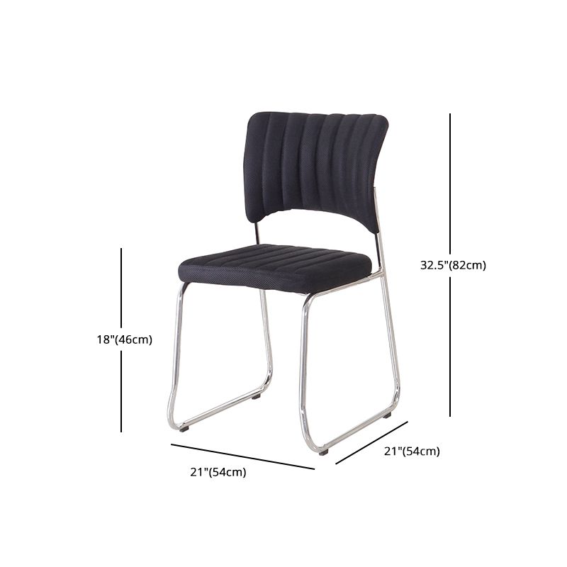 Chrome Frame Modern Office Chair Armless Desk Chair with Mid Back Clearhalo 'furn' 'furn_office_chair' 'Furniture' 'furniture_office_chair' 'Office Chairs' 'Office Furniture' 'office_chair' 1200x1200_4d6dd34c-eedd-47af-a332-0c1263f50a11