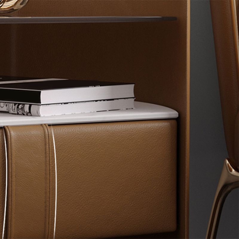 Tiroir en verre / stone Night Stand de 20,47 pouces de nuit de haut