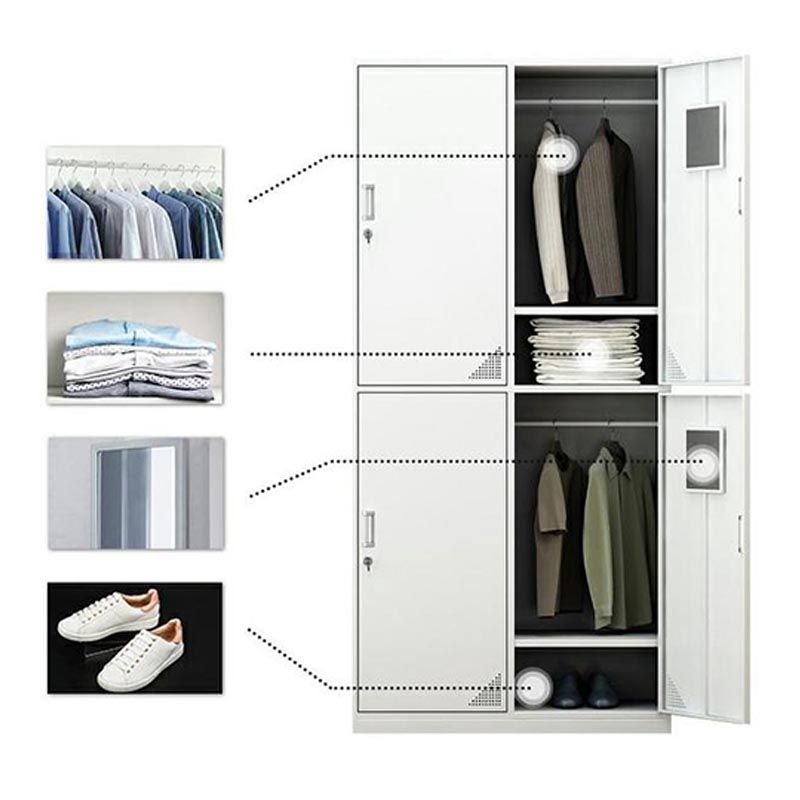 Eigentijdse garderobe armoire witte kleur stalen garderobe kast met sloten