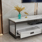 Meuble TV moderne avec 3 tiroirs, console multimédia de rangement ouverte