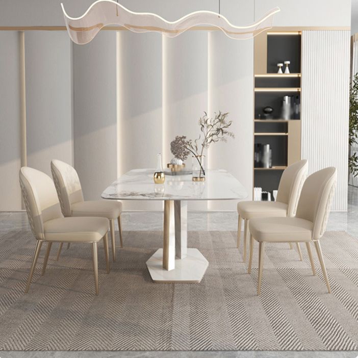 Glam Style Sintered Stone Dining Set 1/4/5/7/9 Pieces Dining Set Clearhalo 'Dining Room Sets' 'Dining Tables & Seating' 'dining_room_set' 'furn' 'furn_dining_room_set' 'Furniture' 'furniture_dining_room_set' 'Kitchen & Dining Furniture' 1200x1200_4d7039ef-e36e-4d92-b87a-a8e702799ce2