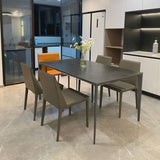 Industrial Sintered Stone Dining Table 4 Legs Solid Aluminum Base Rectangle Table for Home Clearhalo ' dining_table' 'Dining Tables & Seating' 'Dining Tables' 'furn' 'furn_dining_table' 'Furniture' 'furniture_dining_table' 'Kitchen & Dining Furniture' 'kitchen&dining_furn' 'kitchen' 'kitchen_dining_table' 1200x1200_4d708b9c-7337-4a7a-9cba-78666855d9d1