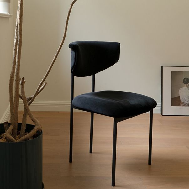 Nordic Armless Backrest Cushion Chair with Metal Legs for Dining Room Clearhalo 'Dining Chairs' 'Dining Tables & Seating' 'dining_chair' 'furn' 'furn_dining_chair' 'Furniture' 'Kitchen & Dining Furniture' 1200x1200_4d70b827-0a55-4b73-a8d4-b58a16568fa0