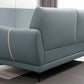 Light-grey and Blue-Gray Seating Cushions Standard Faux Leather Sofa