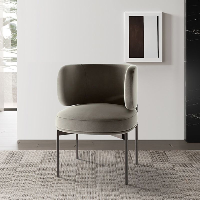 Modern Style Velvet Side Chair Arm Metal Side Chair for Home Use Clearhalo 'Dining Chairs' 'Dining Tables & Seating' 'dining_chair' 'furn' 'furn_dining_chair' 'Furniture' 'Kitchen & Dining Furniture' 1200x1200_4d71f50c-dffc-4829-b50b-153126ac9fda