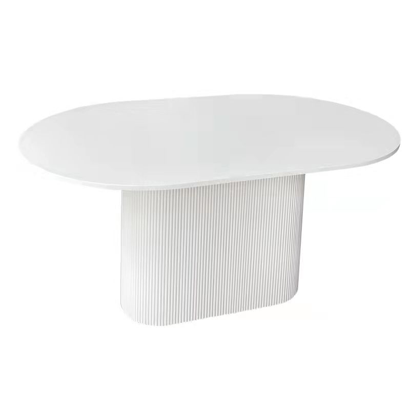 Contemporary Style Dining Table Oval Solid Wood Pedestal Table for Home Clearhalo ' dining_table' 'Dining Tables & Seating' 'Dining Tables' 'furn' 'furn_dining_table' 'Furniture' 'furniture_dining_table' 'Kitchen & Dining Furniture' 'kitchen&dining_furn' 'kitchen' 'kitchen_dining_table' 1200x1200_4d727b1e-6111-4004-92de-8698d5cbe6ac