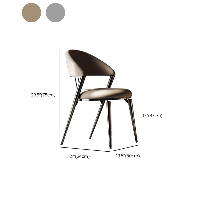 Dining Room Upholstered Chair Leather Open Back Armless Chair Clearhalo 'Dining Chairs' 'Dining Tables & Seating' 'dining_chair' 'furn' 'furn_dining_chair' 'Furniture' 'Kitchen & Dining Furniture' 1200x1200_4d728c82-ea0b-4f27-87b2-c0ab6ceadc44