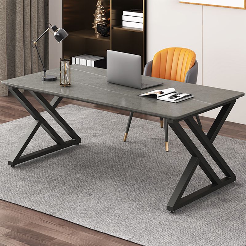 Industrial Computer Desk Antique Finish Gaming Desk with Metal Legs Clearhalo 'furn' 'furn_office_desk' 'Furniture' 'Office Desks' 'Office Furniture' 'office_desk' 1200x1200_4d7344af-0cc2-43b8-bb1f-dd8371f8a5ca