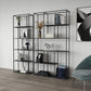 Modern Style Open Back Bookcase Metal Frame Bookshelf in Black