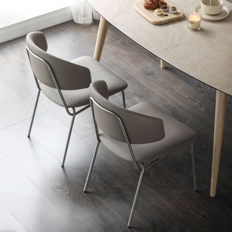Contemporary Style Dining Chairs Dining Armless Open Back Chairs with Metal Legs Clearhalo ' kitchen&dining_furn' 'Dining Chairs' 'Dining Tables & Seating' 'dining_chair' 'furn' 'furn_dining_chair' 'Furniture' 'furniture_dining_chair' 'Kitchen & Dining Furniture' 'kitchen' 1200x1200_4d77e08f-7e96-412d-92e9-c31757a94477