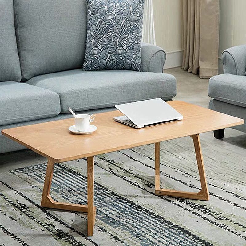 Sleigh-like Base Design Wood/walnut Rubber Wood Craft Coffee Table Clearhalo 'Coffee & Accent Tables' 'Coffee Tables' 'coffee_tables' 'furn' 'furn_coffee_tables' 'Furniture' 'furniture_coffee_tables' 'Living Room Furniture' 1200x1200_4d77f105-3128-407b-9e07-d190eaca4c79