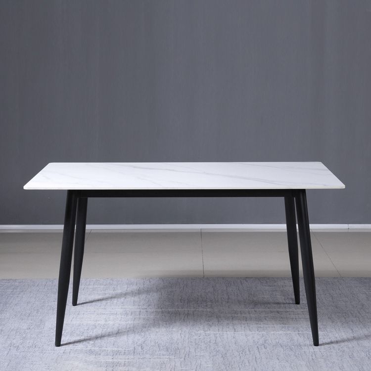 Rectangle Sintered Stone Two-Color Dining Table Modern 4 Legs Table for Dining Room Clearhalo ' dining_table' 'Dining Tables & Seating' 'Dining Tables' 'furn' 'furn_dining_table' 'Furniture' 'furniture_dining_table' 'Kitchen & Dining Furniture' 'kitchen&dining_furn' 'kitchen' 'kitchen_dining_table' 1200x1200_4d79cf87-c169-45aa-9503-43cd81f4567f
