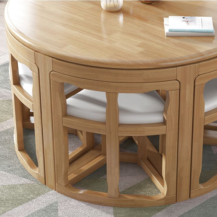 丸い木製のダイニングテーブルセット1/7ピースキッチン用ダイニングセット