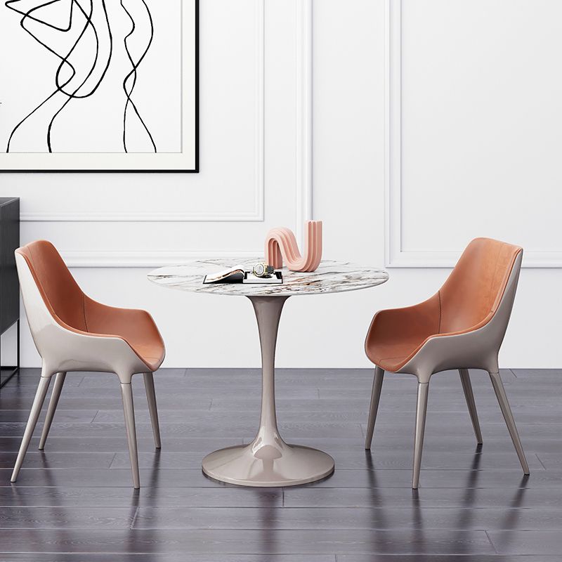 Ensemble de restauration ronde avec des chaises arrière solides 1/2/3 PCS PCES TOP DINETTE POUR CUISINE