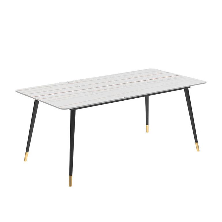 Stone Dining Table Contemporary Dining Table with 4 Black Legs Clearhalo ' dining_table' 'Dining Tables & Seating' 'Dining Tables' 'furn' 'furn_dining_table' 'Furniture' 'furniture_dining_table' 'Kitchen & Dining Furniture' 'kitchen&dining_furn' 'kitchen' 'kitchen_dining_table' 1200x1200_4d7ec4ea-a0bc-4035-8853-4f5b1504034d