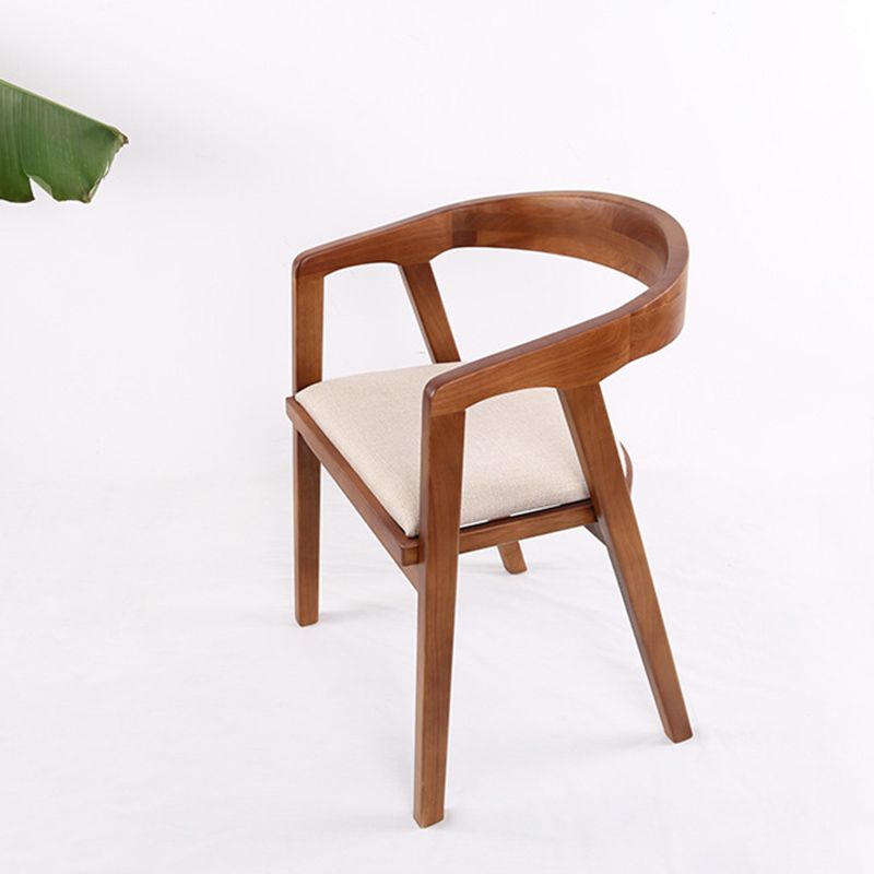 Contemporary Upholstered Arm Chair Home Rubberwood Dining Chair Clearhalo 'Dining Chairs' 'Dining Tables & Seating' 'dining_chair' 'furn' 'furn_dining_chair' 'Furniture' 'Kitchen & Dining Furniture' 1200x1200_4d7f9833-b117-45ba-af10-4791e48409f8