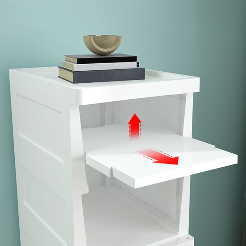 1/2-Tür-Nachttisch in Weiß/Grau/Beige 11,81 "W x 15,75" D am Nachtschrank mit Rollen