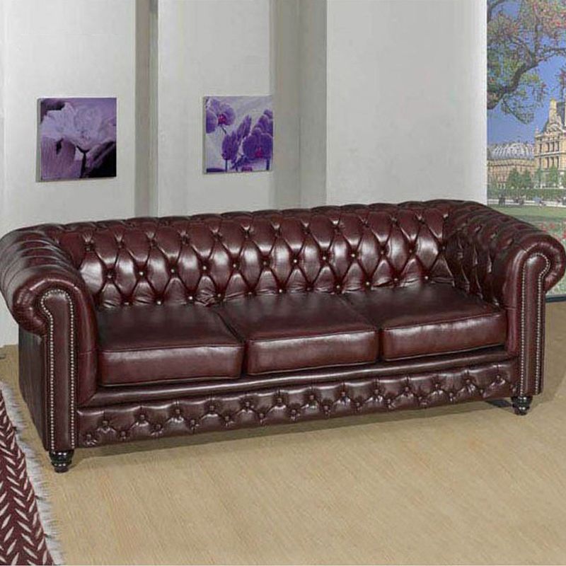 Tight Back Rolled Arm Loveseat Leather Stain Resistant Settee Sofa in Brown Clearhalo 'furn' 'furn_sofas' 'Furniture' 'furniture_sofas' 'kitchen' 'kitchen_sofas' 'Living Room Furniture' 'Sofa' 'sofas' 1200x1200_4d8198be-0f63-46ce-b758-bc62e6ffaee8