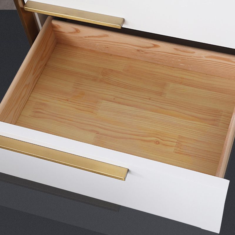 Moderner Metallrahmen Massivholz Top weiß/schwarz/grau Nachttisch