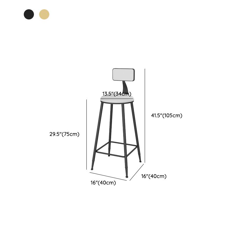 Sgabelli da bar senza bracciolo con la base di glam con base in metallo