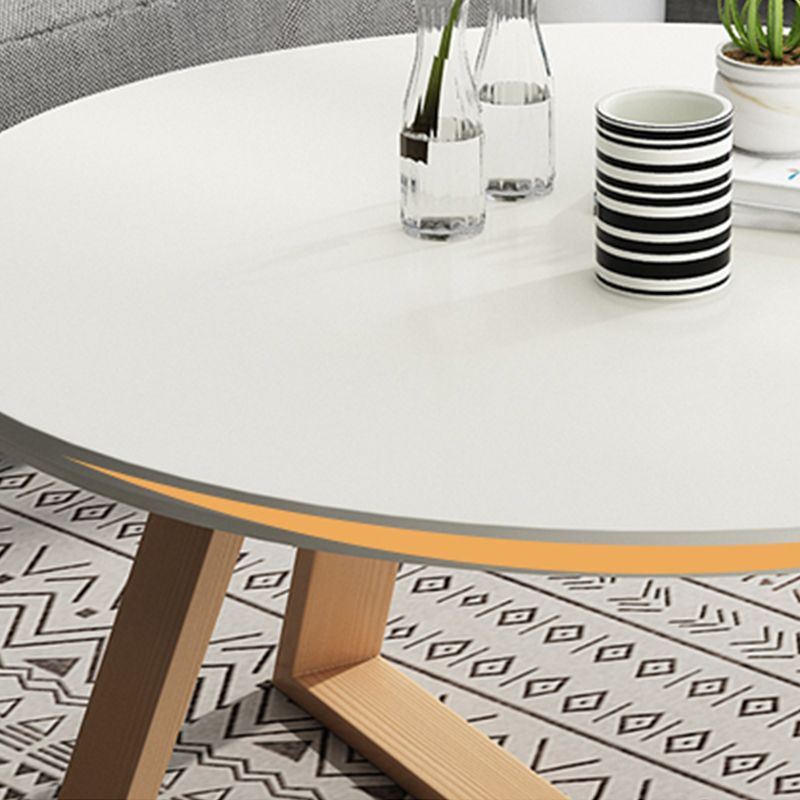 Contemporary Round Wood Coffee Table Cross Legs Cocktail Table Clearhalo 'Coffee & Accent Tables' 'Coffee Tables' 'coffee_tables' 'furn' 'furn_coffee_tables' 'Furniture' 'Living Room Furniture' 1200x1200_4d83335a-3e29-42c0-85c3-4ec12aa7e545