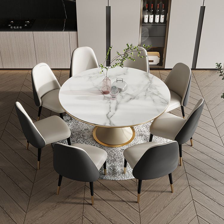 Traditional Round Luxury Dining Table White Sintered Stone Table with White Pedestal Base Clearhalo ' dining_table' 'Dining Tables & Seating' 'Dining Tables' 'furn' 'furn_dining_table' 'Furniture' 'furniture_dining_table' 'Kitchen & Dining Furniture' 'kitchen&dining_furn' 'kitchen' 'kitchen_dining_table' 1200x1200_4d86c387-7ae2-4dfc-a76f-8ffd7fd8d98e