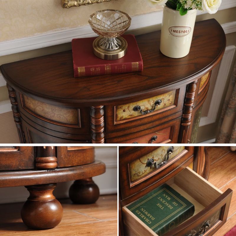 Industrial Solid Wood Cabinet with Drawers and 2 Doors Bombe Cabinet Clearhalo 'Cabinets & Chests' 'cabinets_chests' 'furn' 'furn_cabinets_chests' 'Furniture' 'Living Room Furniture' 1200x1200_4d86c732-4a61-4ea7-942c-81ff76d43014