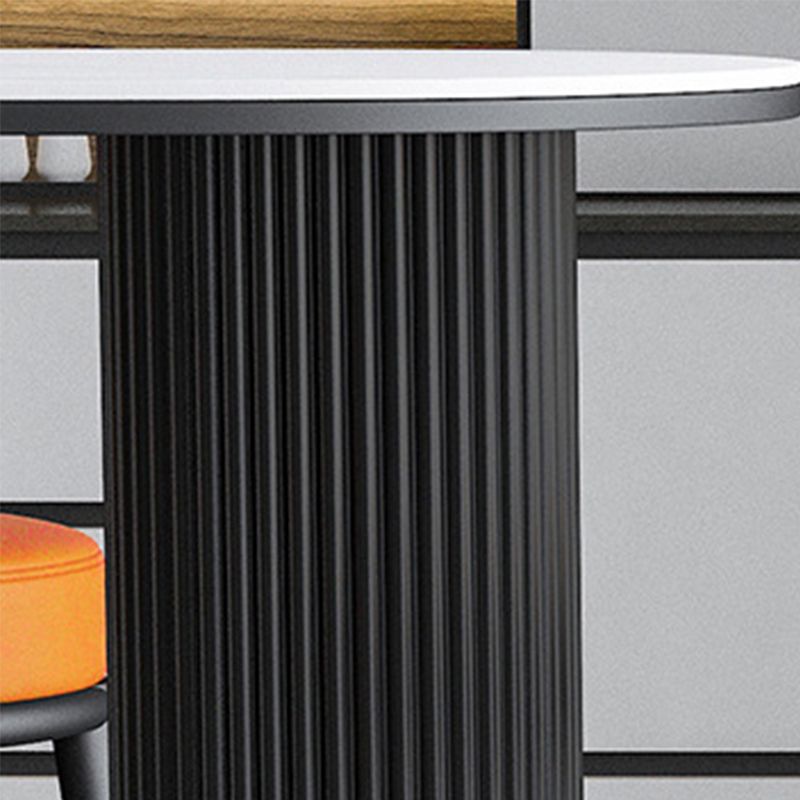 Contemporary Bar Table Stone Bar Dining Table with Double Pedestal Clearhalo 'Bar Furniture' 'Bar Tables' 'bar_tables' 'furn' 'furn_bar_tables' 'Furniture' 'Kitchen & Dining Furniture' 1200x1200_4d86d4b9-d6fa-4909-8322-57ccdf493473