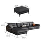 Mid Century Faux Leather Sectional Flared Arm Sectional Set in Black Clearhalo 'furn' 'furn_sectionals' 'Furniture' 'Living Room Furniture' 'Sectionals' 1200x1200_4d8768bf-d795-4270-8e1e-461966d66ddf