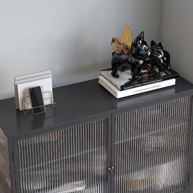 Iron Soggiorno del salotto del salotto mobile moderno server moderno con archiviazione e porta di vetro