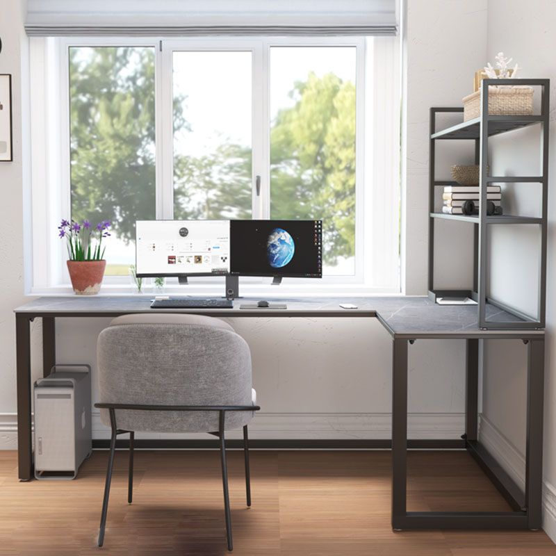 MODERNA DESCIO DI SCRITTURA LASTANTE L Home Office con gambe metalliche