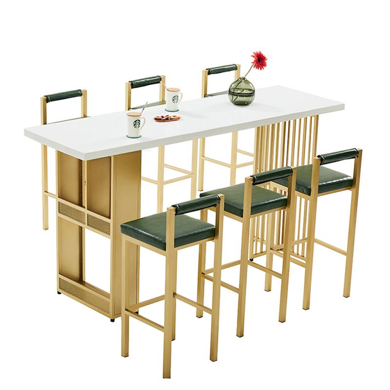 White Wood Top Counter Table Metal Base with 42 Inch Height Bar Table Clearhalo 'Bar Furniture' 'Bar Tables' 'bar_tables' 'furn' 'furn_bar_tables' 'Furniture' 'furniture_bar_tables' 'Kitchen & Dining Furniture' 'kitchen&dining_furn' 'kitchen' 1200x1200_4d88f7c2-4e91-4cb9-ab74-6a1ca04c8949