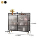 Polished Finish Metal Sideboard Glam Indoor Dining Server with Clear Glass Doors Clearhalo 'buffet_sideboard' 'Buffets & Sideboards' 'furn' 'furn_buffet_sideboard' 'Furniture' 'Kitchen & Dining Furniture' 1200x1200_4d89ee71-3f07-4b1a-b53e-50138b679973
