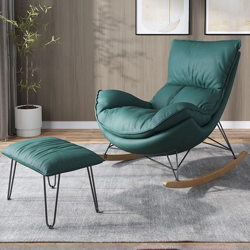 Chaise à bascule orange moderne chaise de culbuteur amovible avec ottoman