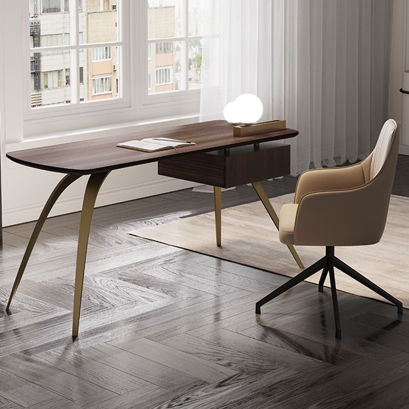Zeitgenössischer Holz Office Desk Oval Writing Desk mit Beinen für Büro